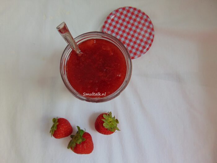 aardbeienjam van bovenaf