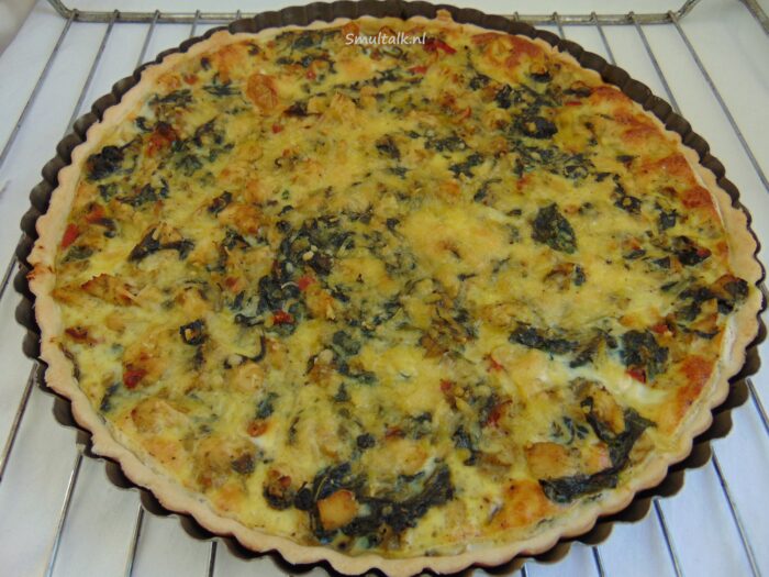 Quiche met kip, pesto en spinazie, Quiche met kip, pesto en spinazie, Smultalk