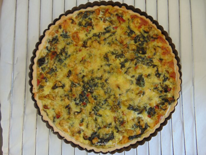Quiche met kip, pesto en spinazie, Quiche met kip, pesto en spinazie, Smultalk