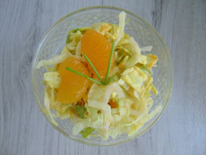 kipcocktail van bovenaf gezien