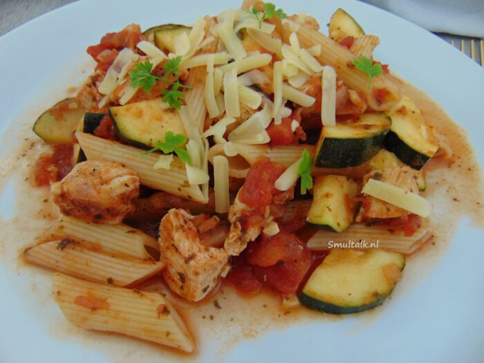 penne arrabbiata met kip, Penne arrabbiata met kip, Smultalk