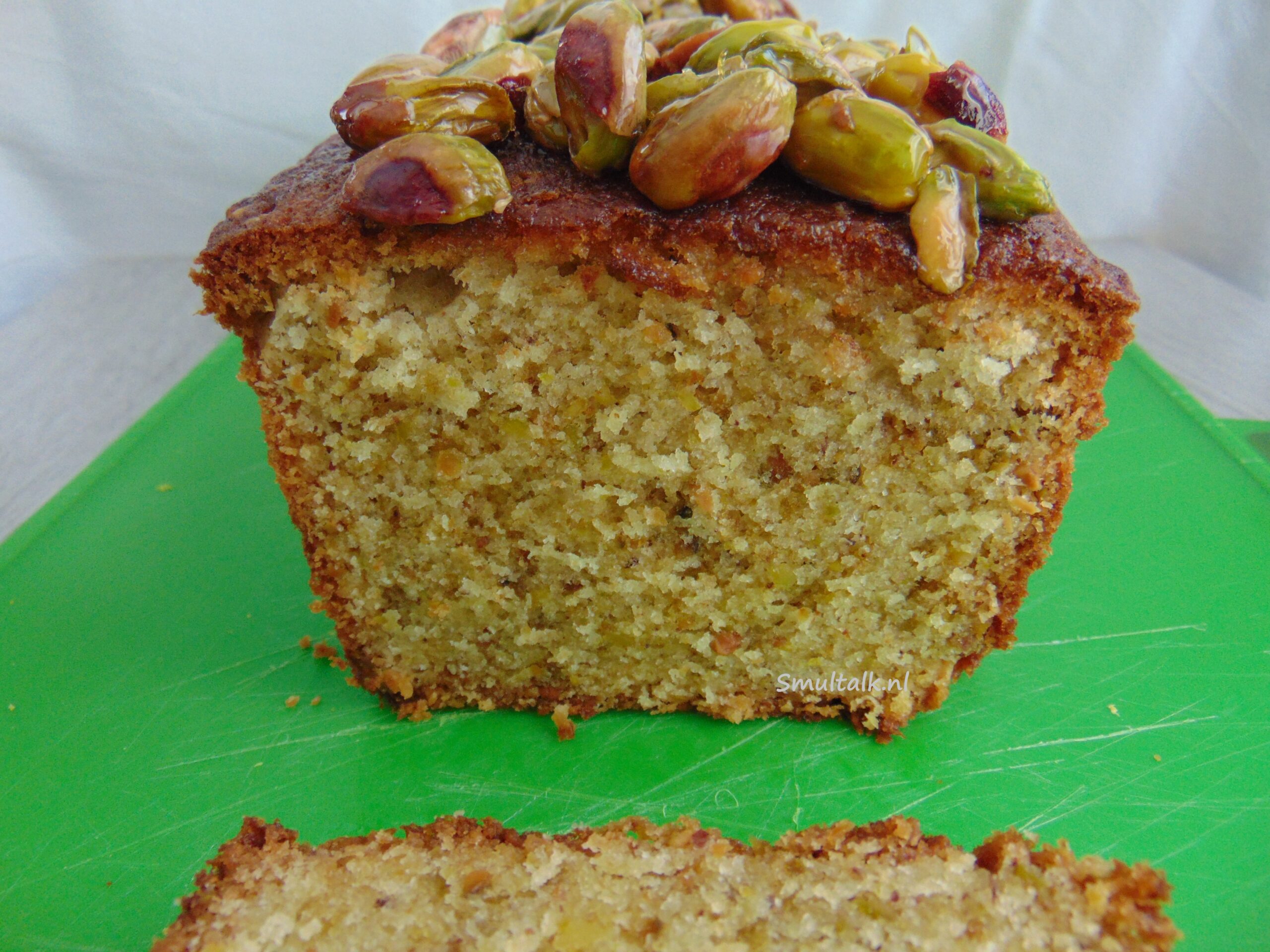 pistachecake van dichtbij